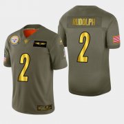 Wholesale Cheap Nike Steelers #2 Mason Rudolph Men's Olive Gold 2019 Salute to Service NFL 100 Limited Jersey