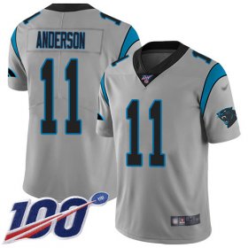 Wholesale Cheap Nike Panthers #11 Robby Anderson Silver Men\'s Stitched NFL Limited Inverted Legend 100th Season Jersey