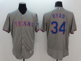 Wholesale Cheap Rangers #34 Nolan Ryan Grey Flexbase Authentic Collection Stitched MLB Jersey