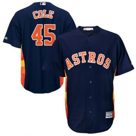 Wholesale Cheap Astros #45 Gerrit Cole Navy Blue Cool Base Stitched Youth MLB Jersey