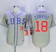 Wholesale Cheap Cubs #18 Ben Zobrist Grey Alternate Road Cool Base Stitched MLB Jersey