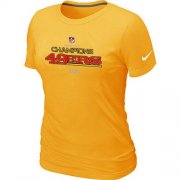 Wholesale Cheap Women's Nike San Francisco 49ers 2012 NFC Conference Champions Trophy Collection Long T-Shirt Yellow