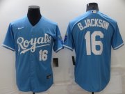 Wholesale Cheap Men's Kansas City Royals #16 Bo Jackson Light Blue Stitched MLB Cool Base Nike Jersey