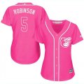 Wholesale Cheap Orioles #5 Brooks Robinson Pink Fashion Women's Stitched MLB Jersey