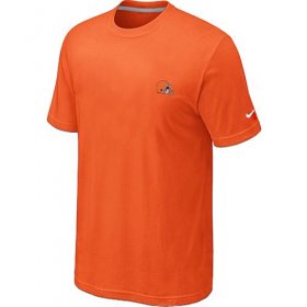 Wholesale Cheap Nike Cleveland Browns Chest Embroidered Logo T-Shirt Orange