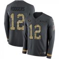 Wholesale Cheap Nike Packers #12 Aaron Rodgers Anthracite Salute to Service Men's Stitched NFL Limited Therma Long Sleeve Jersey