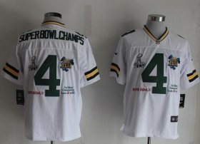 Wholesale Cheap Nike Packers #4 Superbowlchamps White Men\'s Stitched NFL Limited Jersey
