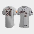 Wholesale Cheap Men's Houston Astros #30 Kyle Tucker Gray 60th Anniversary Flex Base Stitched Baseball Jersey