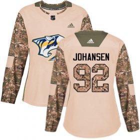 Wholesale Cheap Adidas Predators #92 Ryan Johansen Camo Authentic 2017 Veterans Day Women\'s Stitched NHL Jersey