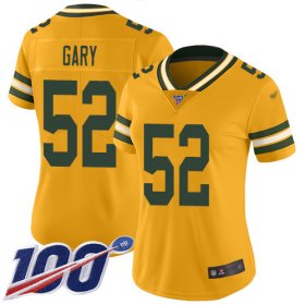 Wholesale Cheap Nike Packers #52 Rashan Gary Gold Women\'s Stitched NFL Limited Inverted Legend 100th Season Jersey