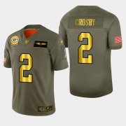 Wholesale Cheap Nike Packers #2 Mason Crosby Men's Olive Gold 2019 Salute to Service NFL 100 Limited Jersey