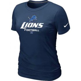 Wholesale Cheap Women\'s Nike Detroit Lions Critical Victory NFL T-Shirt Dark Blue