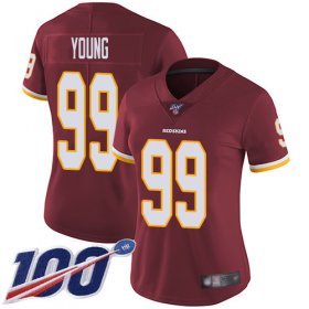 Wholesale Cheap Nike Redskins #99 Chase Young Burgundy Red Team Color Women\'s Stitched NFL 100th Season Vapor Untouchable Limited Jersey