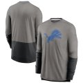Wholesale Cheap Detroit Lions Nike Sideline Player Performance Long Sleeve T-Shirt Heathered Gray Black