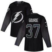 Cheap Adidas Lightning #37 Yanni Gourde Black Alternate Authentic Stitched NHL Jersey