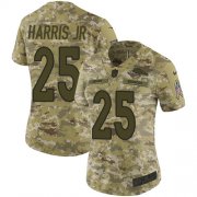 Wholesale Cheap Nike Broncos #25 Chris Harris Jr Camo Women's Stitched NFL Limited 2018 Salute to Service Jersey