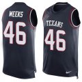 Wholesale Cheap Nike Texans #46 Jon Weeks Navy Blue Team Color Men's Stitched NFL Limited Tank Top Jersey