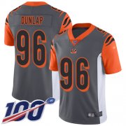 Wholesale Cheap Nike Bengals #96 Carlos Dunlap Silver Men's Stitched NFL Limited Inverted Legend 100th Season Jersey