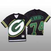 Wholesale Cheap NFL Green Bay Packers #74 Elgton Jenkins Black Men's Mitchell & Nell Big Face Fashion Limited NFL Jersey