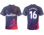 Wholesale Cheap Men 2021-2022 Club Atletico Madrid away aaa version purple 16 Soccer Jersey