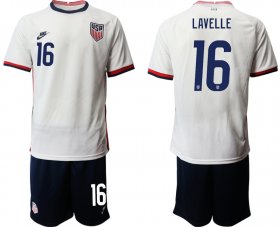 Wholesale Cheap Men 2020-2021 Season National team United States home white 16 Soccer Jersey