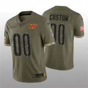 Wholesale Cheap Men's Washington Commanders ACTIVE PLAYER Custom 2022 Olive Salute To Service Limited Stitched Jersey