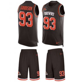 Wholesale Cheap Nike Browns #93 B.J. Goodson Brown Team Color Men\'s Stitched NFL Limited Tank Top Suit Jersey