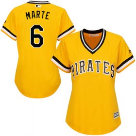 Wholesale Cheap Pirates #6 Starling Marte Gold Alternate Women\'s Stitched MLB Jersey