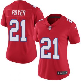 Wholesale Cheap Nike Bills #21 Jordan Poyer Red Women\'s Stitched NFL Limited Rush Jersey