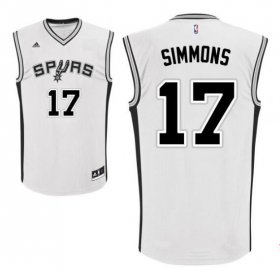 Wholesale Cheap Men\'s San Antonio Spurs #17 Jonathon Simmons White Stitched NBA Adidas Revolution 30 Swingman Jersey