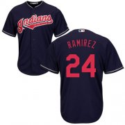 Wholesale Cheap Indians #24 Manny Ramirez Navy Blue New Cool Base Stitched MLB Jersey