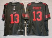 Wholesale Cheap Big Size San Francisco 49ers #13 Brock Purdy Black 2023 F.U.S.E. Vapor Untouchable Limited Stitched Football Jersey