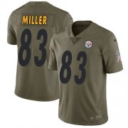 Wholesale Cheap Nike Steelers #83 Heath Miller Olive Men's Stitched NFL Limited 2017 Salute to Service Jersey