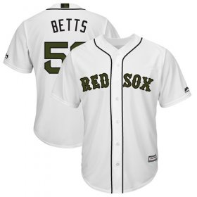 Wholesale Cheap Red Sox #50 Mookie Betts White New Cool Base 2018 Memorial Day Stitched MLB Jersey