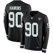 Wholesale Cheap Nike Raiders #90 Johnathan Hankins Black Team Color Men's Stitched NFL Limited Therma Long Sleeve Jersey