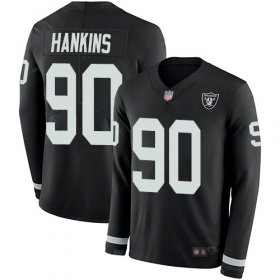 Wholesale Cheap Nike Raiders #90 Johnathan Hankins Black Team Color Men\'s Stitched NFL Limited Therma Long Sleeve Jersey