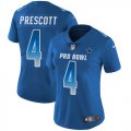 Wholesale Cheap Nike Cowboys #4 Dak Prescott Royal Women's Stitched NFL Limited NFC 2019 Pro Bowl Jersey