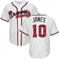 Wholesale Cheap Braves #10 Chipper Jones White Team Logo Fashion Stitched MLB Jersey