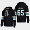 Wholesale Cheap San Jose Sharks #65 Erik Karlsson Black adidas Lace-Up Pullover Hoodie