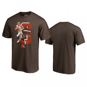 Wholesale Cheap Cleveland Browns #6 Baker Mayfield Brown Men\'s Player Graphic Powerhouse T-Shirt