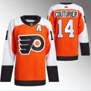 Cheap Men's Philadelphia Flyers #14 Sean Couturier 2023-24 Orange Stitched Jersey