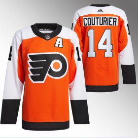 Cheap Men\'s Philadelphia Flyers #14 Sean Couturier 2023-24 Orange Stitched Jersey