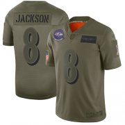 Wholesale Cheap Nike Ravens #8 Lamar Jackson Camo Men's Stitched NFL Limited 2019 Salute To Service Jersey