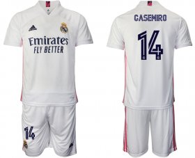 Wholesale Cheap Men 2020-2021 club Real Madrid home 14 white Soccer Jerseys