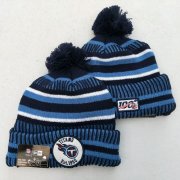 Wholesale Cheap Titans Team Logo Blue 100th Season Pom Knit Hat YD