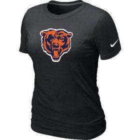 Wholesale Cheap Women\'s Chicago Bears Team Logo T-Shirt Black