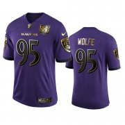 Wholesale Cheap Baltimore Ravens #95 Derek Wolfe Men's Nike Purple Team 25th Season Golden Limited NFL Jersey