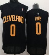 Wholesale Cheap Cleveland Cavaliers #0 Kevin Love Black With Gold Swingman Jersey