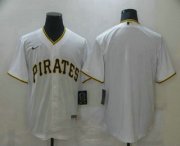 Wholesale Cheap Men's Pittsburgh Pirates Blank White Stitched MLB Cool Base Nike Jersey