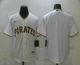 Wholesale Cheap Men\'s Pittsburgh Pirates Blank White Stitched MLB Cool Base Nike Jersey